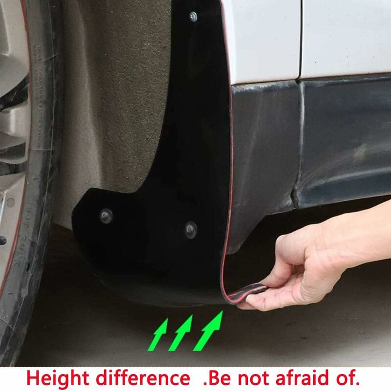 Car Mud Flaps Soft Material Universal Fit Black Rubber Splash Guards Mudguards No Collision Universal 17" X V1188-MS-227-1074