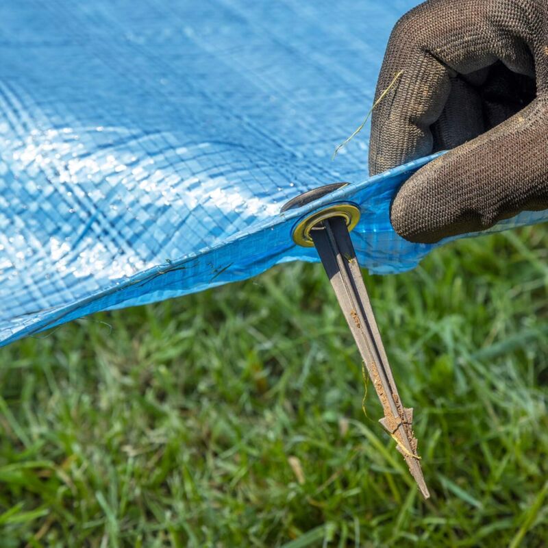 Pack Of 100 Ground Stakes For Fixing Weed Control Fabric Or Mole Control Netting Black V1188-MS-227-1076