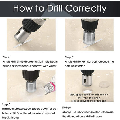 Diamond Drill Bit, 15 pcs Hole Saw Tools Set, Diamond Hole Saw For Glass/Tile/Ceramic/Marble/Porcelain Carbon V1188-MS-227-1080