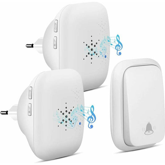 Wireless Doorbell Outdoor Waterproof With 2 Receivers Ip68 Waterproof 150M Range 4 Volume Levels 36 Ringtones V1188-MS-227-1081