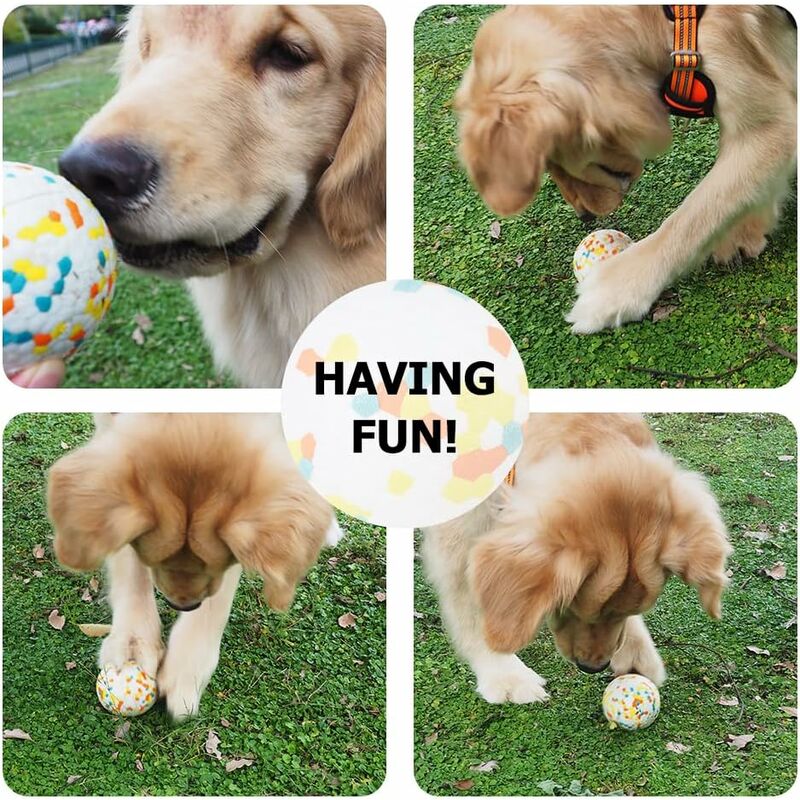 Interactive Dog Toys Training Balls Pet Balls E-Tpu Exercise Play Ball For Medium Large Dogs - 2 Balls 3 Inch V1188-MS-227-1083