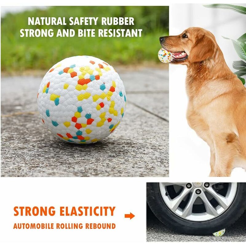 Interactive Dog Toys Training Balls Pet Balls E-Tpu Exercise Play Ball For Medium Large Dogs - 2 Balls 3 Inch V1188-MS-227-1083