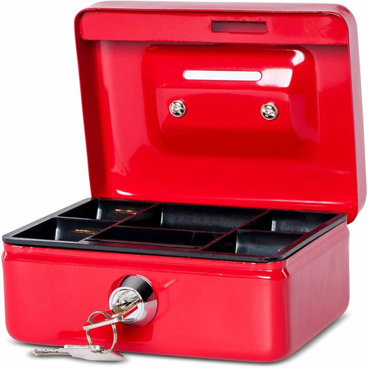 Steel Money Box Lockable And Portable 12.5X9.5X6Cm With Coin Slot Suitable As Piggy Bank, Small Safe, Cash V1188-MS-227-1095