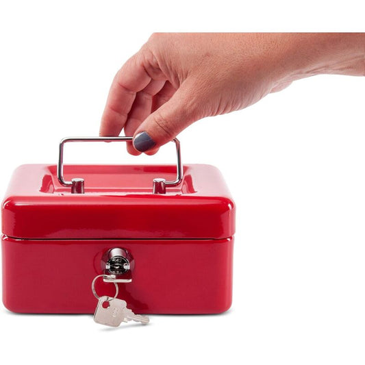Steel Money Box Lockable And Portable 12.5X9.5X6Cm With Coin Slot Suitable As Piggy Bank, Small Safe, Cash V1188-MS-227-1095