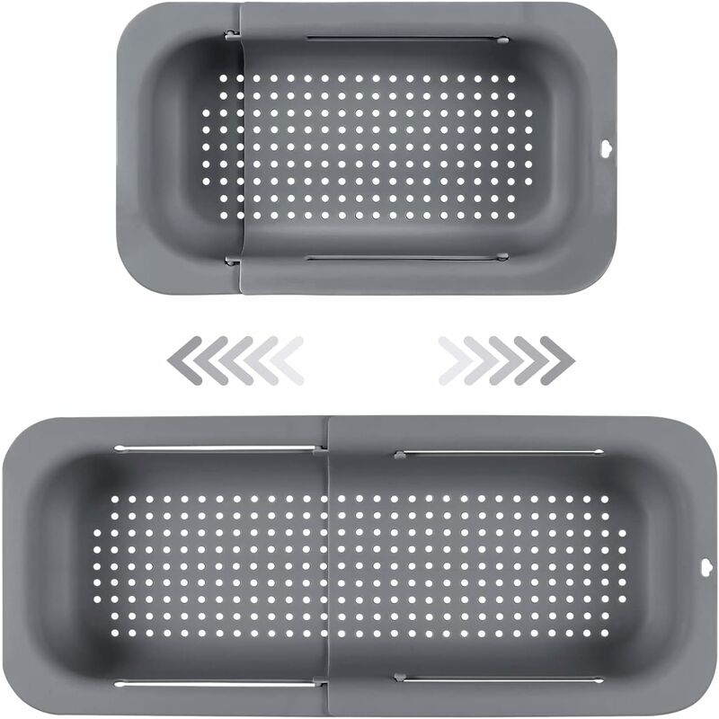 Expandable Sink Strainer - Food Grade Pp Material - Effective Drainage Holes - Quick Drying Rack For Dishes - V1188-MS-227-1098