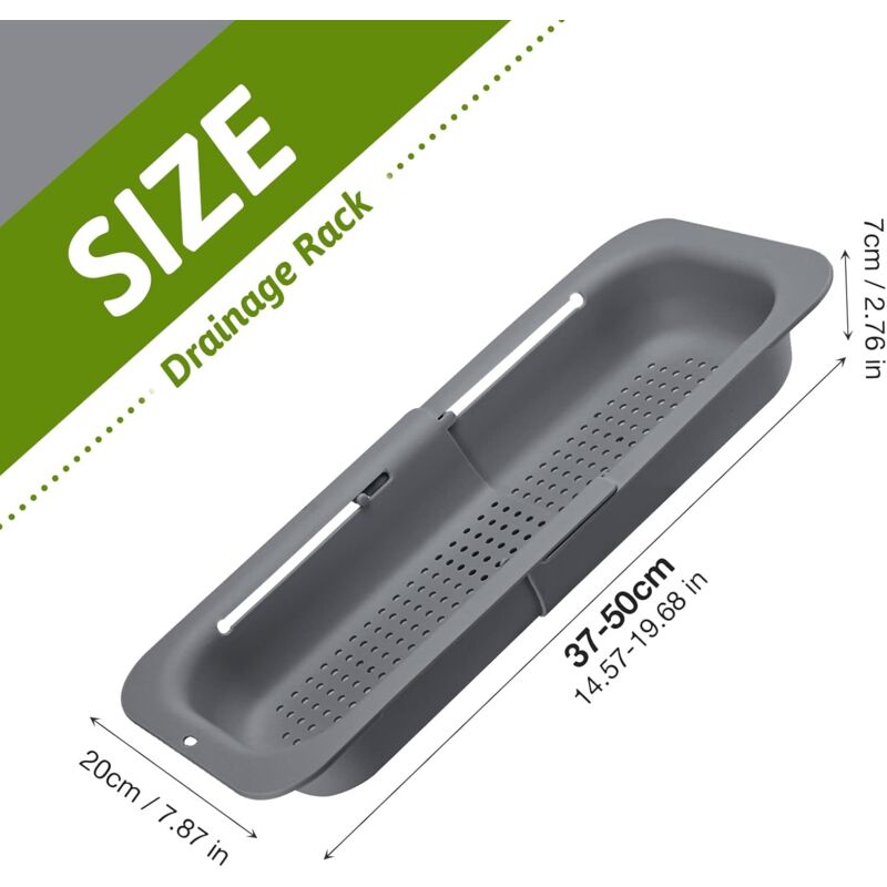 Expandable Sink Strainer - Food Grade Pp Material - Effective Drainage Holes - Quick Drying Rack For Dishes - V1188-MS-227-1098