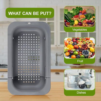 Expandable Sink Strainer - Food Grade Pp Material - Effective Drainage Holes - Quick Drying Rack For Dishes - V1188-MS-227-1098