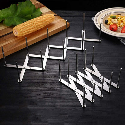 2 pcs Stainless Steel Lid Rack, Kitchen Utensil Organizer, Adjustable Design Lid Holder For Storing Pots, V1188-MS-227-1104