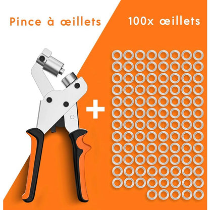 Professional Eyelet Punch Pliers - Minimal Effort - Punch Pliers With 100 Eyelets (Inner 10 Mm) V1188-MS-227-1105