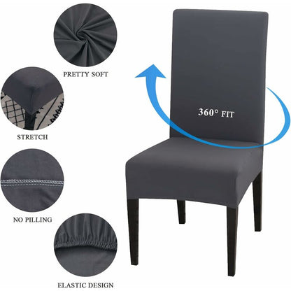 Stretch Chair Covers 6 pcs Set Dining ROom Chair Covers Universal Washable Modern Chair Covers For Dining V1188-MS-227-1109