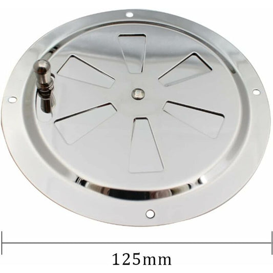 ROund Ventilation Grille, Adjustable Air Vent Stainless Steel Air Vent Air Inlet And Exhaust 125Mm V1188-MS-227-1114