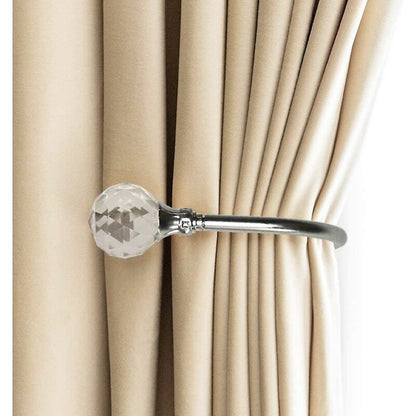 Curtain Tiebacks Wall Hooks U Metal Curtain Tiebacks, Metallic Curtain 2 Pack (Silver) V1188-MS-227-1115