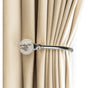 Curtain Tiebacks Wall Hooks U Metal Curtain Tiebacks, Metallic Curtain 2 Pack (Silver) V1188-MS-227-1115