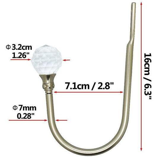 Curtain Tiebacks Wall Hooks U Metal Curtain Tiebacks, Metallic Curtain 2 Pack (Silver) V1188-MS-227-1115