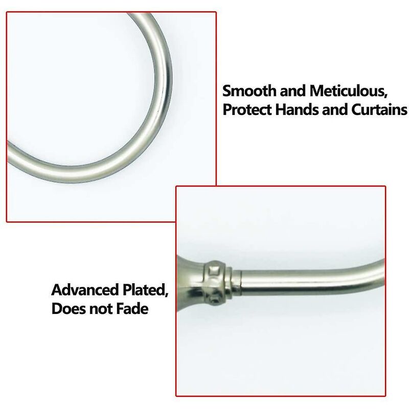 Curtain Tiebacks Wall Hooks U Metal Curtain Tiebacks, Metallic Curtain 2 Pack (Silver) V1188-MS-227-1115