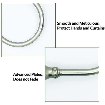 Curtain Tiebacks Wall Hooks U Metal Curtain Tiebacks, Metallic Curtain 2 Pack (Silver) V1188-MS-227-1115