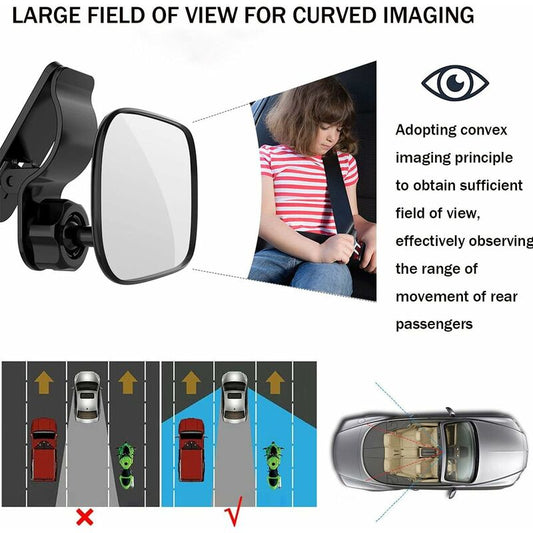 Baby Car Mirror, 360 degrees ROtation Car Rear View Mirror, Baby Rear View Mirror With Clip, Baby Monitor For V1188-MS-227-1119