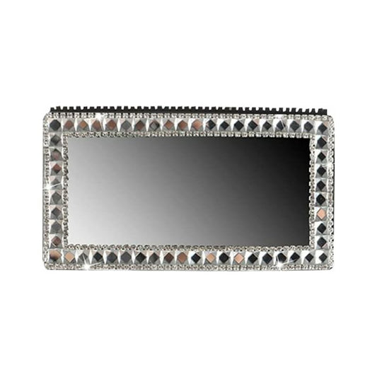 Car Visor Mirror Makeup Mirror, Bling Self-Adhesive Stainless Steel Car Makeup Mirror Portable Car Vanity V1188-MS-227-1120