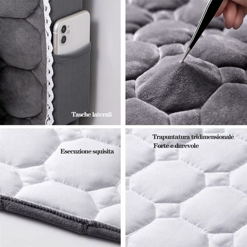 Headboard Cover 160Cm, Headboard Cover Protector With Stretch Side, Washable Dustproof Headboard Cover V1188-MS-227-1121