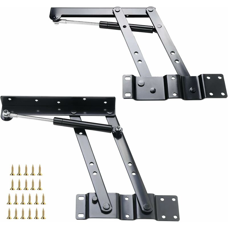 2 pcs Lift-Up Coffee Table Hinge, Heavy Duty Lift-Up Coffee Table Mechanism, Lift Up Spring Hinge For Coffee V1188-MS-227-1124