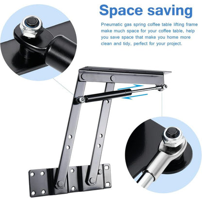 2 pcs Lift-Up Coffee Table Hinge, Heavy Duty Lift-Up Coffee Table Mechanism, Lift Up Spring Hinge For Coffee V1188-MS-227-1124