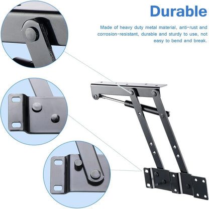 2 pcs Lift-Up Coffee Table Hinge, Heavy Duty Lift-Up Coffee Table Mechanism, Lift Up Spring Hinge For Coffee V1188-MS-227-1124