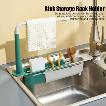 Telescopic Sink Rack Telescopic Sink Storage Rack Length Freely Large Capacity Pp Expandable Sink Organizer V1188-MS-227-1126