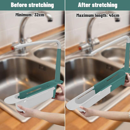 Telescopic Sink Rack Telescopic Sink Storage Rack Length Freely Large Capacity Pp Expandable Sink Organizer V1188-MS-227-1126