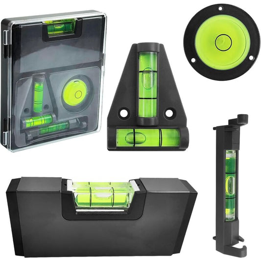 4 pcs Mini Spirit Level, Black Spirit Level, Magnetic Spirit Level, Camping Level, Small Spirit Level For V1188-MS-227-1127
