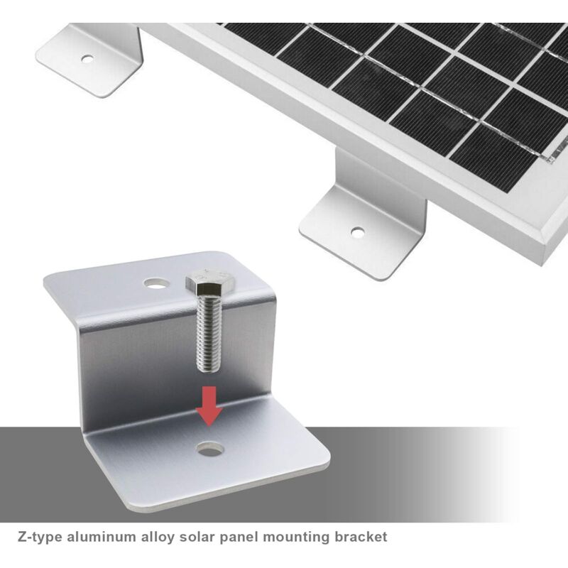 Solar Panel Mounting Bracket Kit Z Type With Nuts And Bolts 1 Hole V1188-MS-227-1128