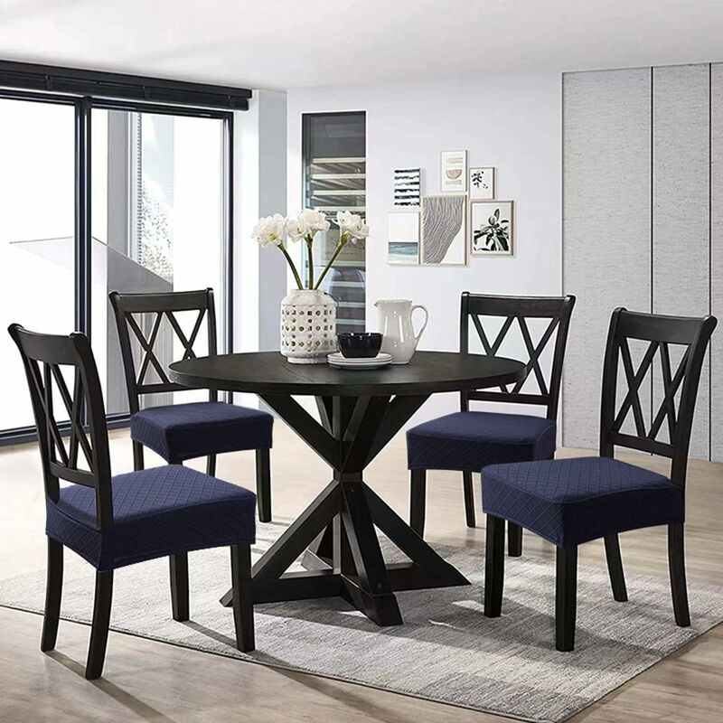 Diamond Lattice Waterproof Seat Covers For Dining ROom Chairs, Stretch Kitchen Chair Covers For Dining ROom, V1188-MS-227-1129