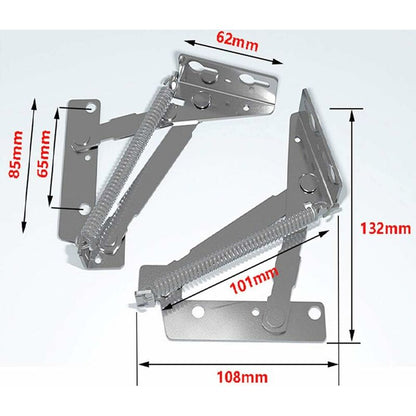 80 Degree Cabinet Hinge Full Hinge Lid Furniture Base Spring Hinge, 1 Pair V1188-MS-227-1134