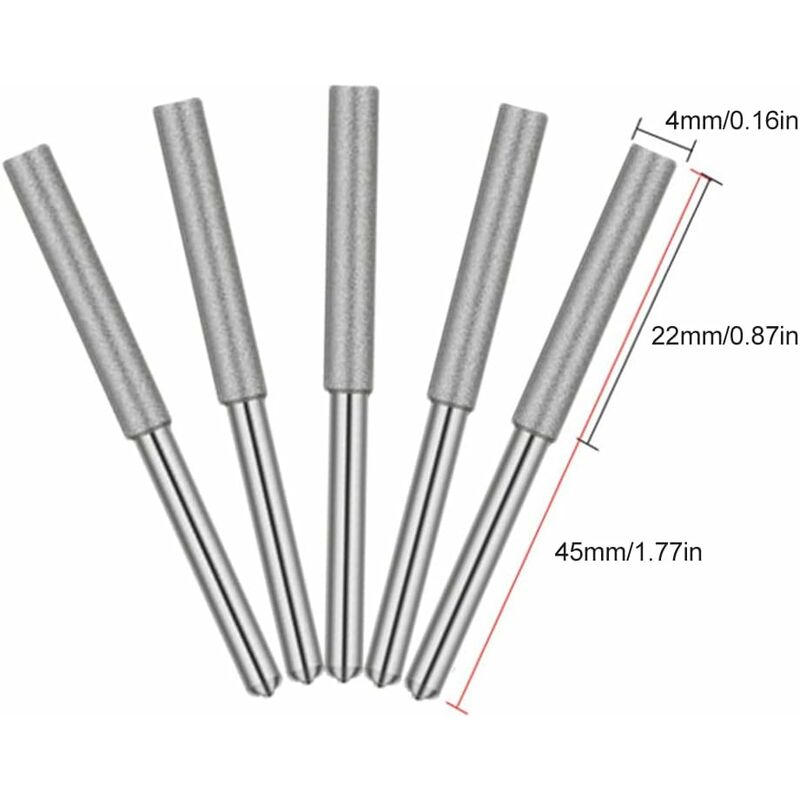 Diamond Chainsaw Sharpener Grinding Heads, 4Mm Chainsaw Grinding Stone, For Chainsaw Sharpener, 5 pcs V1188-MS-227-1136