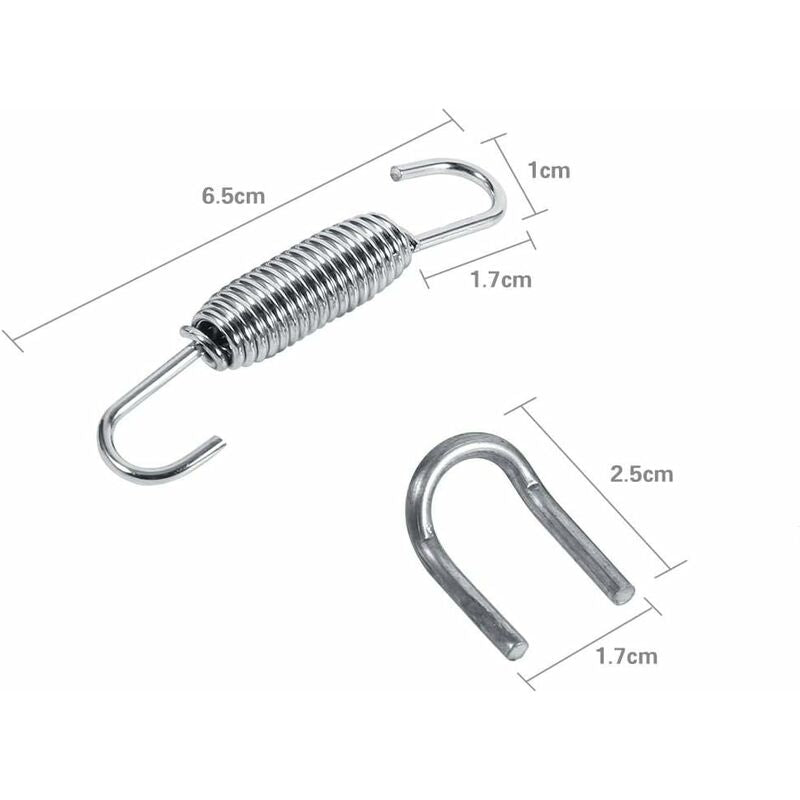 2 pcs Exhaust Pipe Spring,65Mm Length Exhaust Pipe Muffler Swivel Spring Stainless Steel ROtating Mounting V1188-MS-227-1137