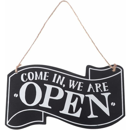 Two-Sided Open And Closed Wooden Sign With ROpe For Hanging Vintage Sign (Black) V1188-MS-227-1141