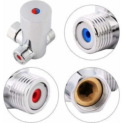 3 Way Mixer Tap - Water Mixer Temperature Control For Automatic Faucet In Bathroom V1188-MS-227-1145