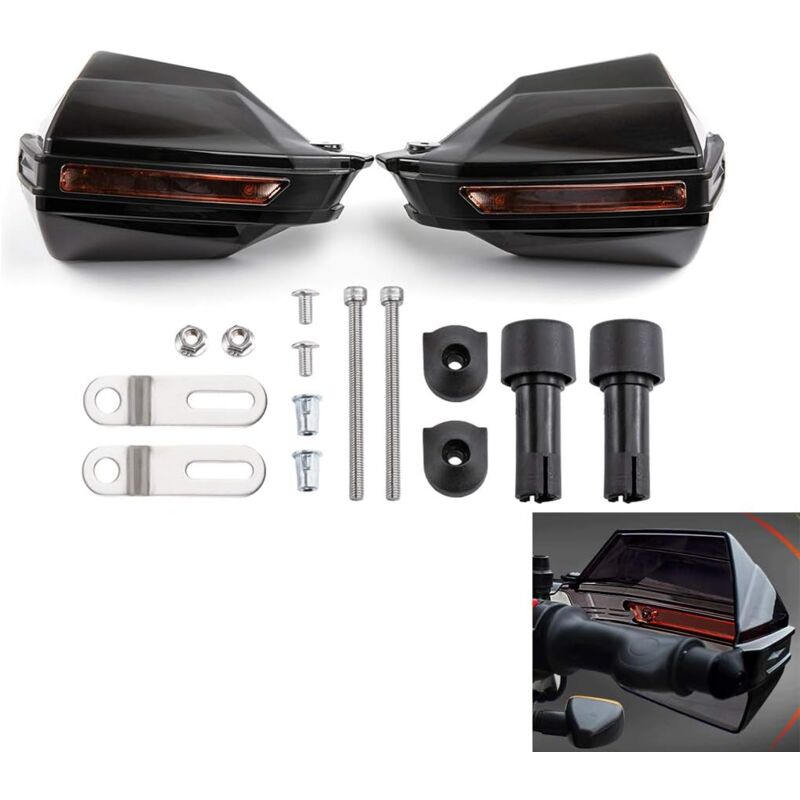 Motorcycle Hand Guard Handle Shield Motorbike Motocross Scooter Windproof Handlebar Protective Gear - Black V1188-MS-227-1147