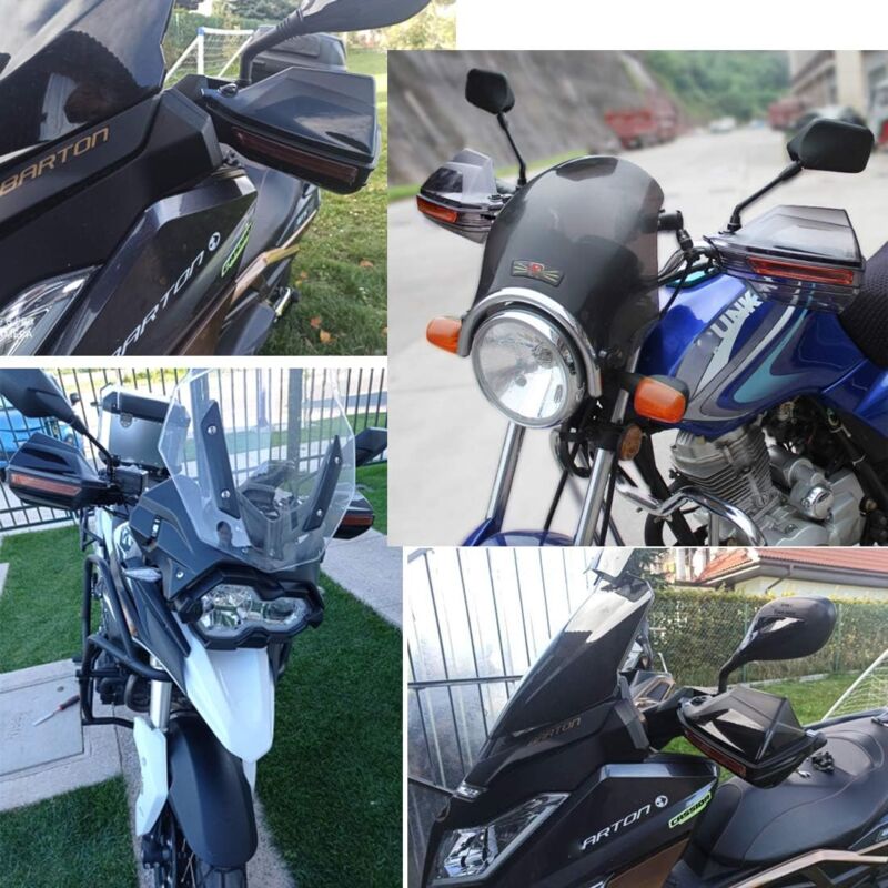 Motorcycle Hand Guard Handle Shield Motorbike Motocross Scooter Windproof Handlebar Protective Gear - Black V1188-MS-227-1147