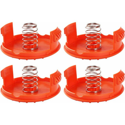 4 Pack Spool Caps + 4 Spring Replacement Parts Compatible With Black+Decker Rc-100-P String Trimmers V1188-MS-227-1148
