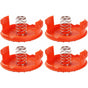 4 Pack Spool Caps + 4 Spring Replacement Parts Compatible With Black+Decker Rc-100-P String Trimmers V1188-MS-227-1148