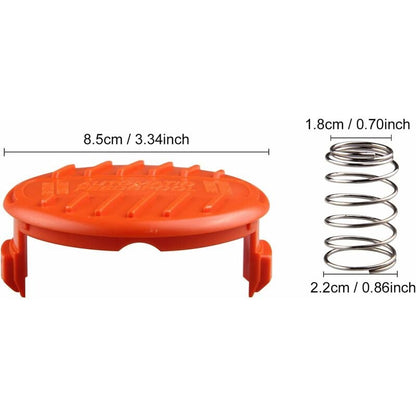 4 Pack Spool Caps + 4 Spring Replacement Parts Compatible With Black+Decker Rc-100-P String Trimmers V1188-MS-227-1148