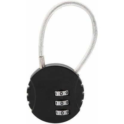 Security Padlock, Combination Lock Code Lock Travel Lock With Steel Cable 3 Digit Luggage Lock For Suitcases V1188-MS-227-1152