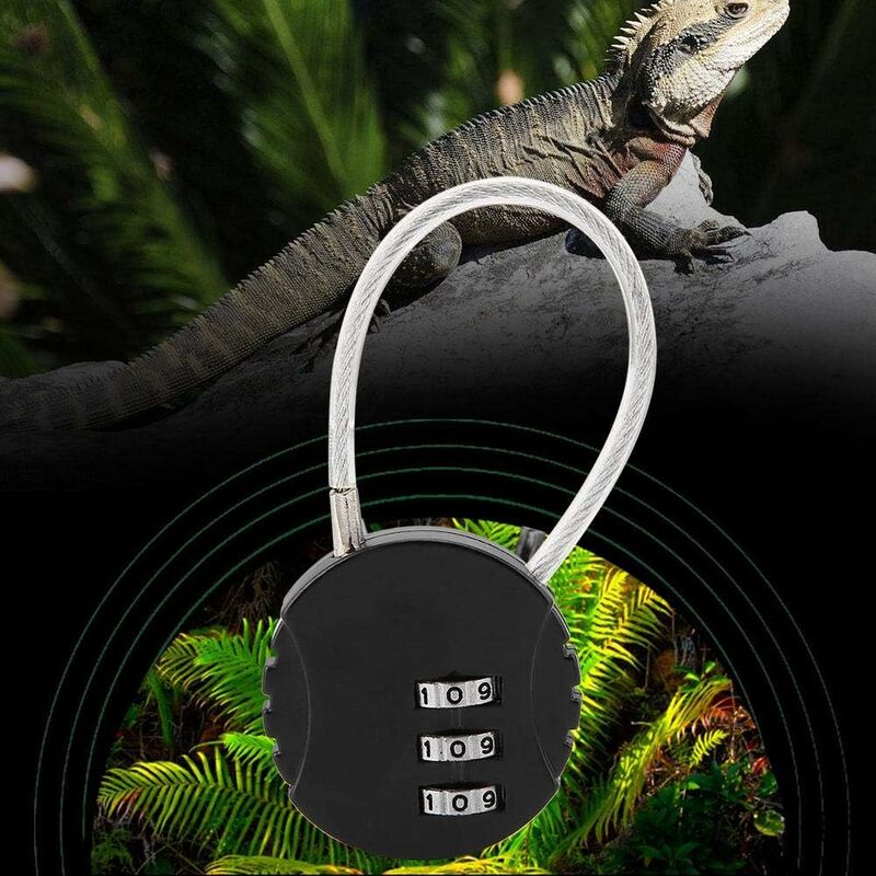 Security Padlock, Combination Lock Code Lock Travel Lock With Steel Cable 3 Digit Luggage Lock For Suitcases V1188-MS-227-1152