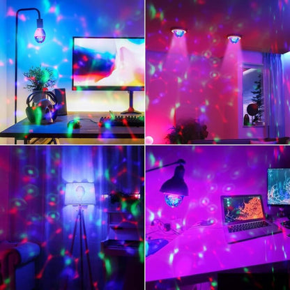LED Party Lamp,Automatic ROtating 3W Multi-Color LED Light Bulb, Disco Light Effect, Suitable For All Lamps V1188-MS-227-1156