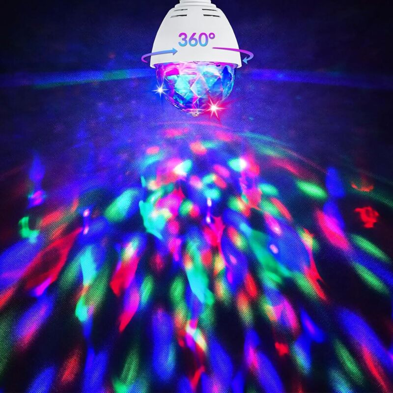 LED Party Lamp,Automatic ROtating 3W Multi-Color LED Light Bulb, Disco Light Effect, Suitable For All Lamps V1188-MS-227-1156