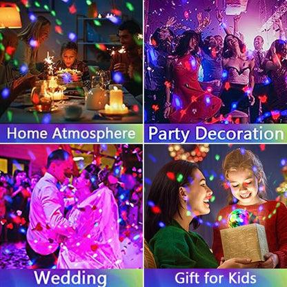 LED Party Lamp,Automatic ROtating 3W Multi-Color LED Light Bulb, Disco Light Effect, Suitable For All Lamps V1188-MS-227-1156