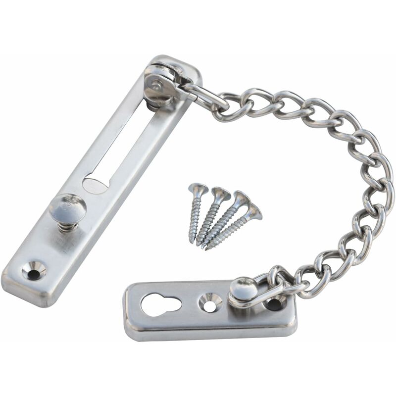 Silver Chain Sliding Security Lock - Door Lock - Door Lock - Interior Sliding Door - Exterior Gate Lock - V1188-MS-227-1162