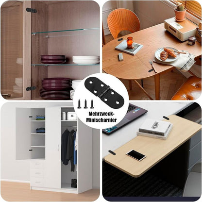 4 pcs Stainless Steel Folding Table Hinges - 180 Degree ROund Screw-In Hinges - Folding Table Hinges - Table V1188-MS-227-1181