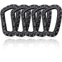 5 Pack Plastic Carabiners - Black - D-Shaped V1188-MS-227-1188