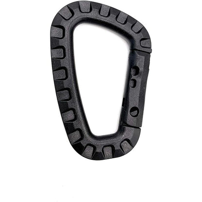 5 Pack Plastic Carabiners - Black - D-Shaped V1188-MS-227-1188